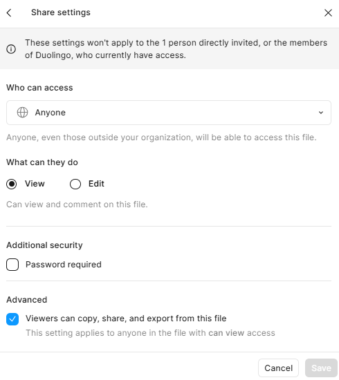 Change Permissions Example
